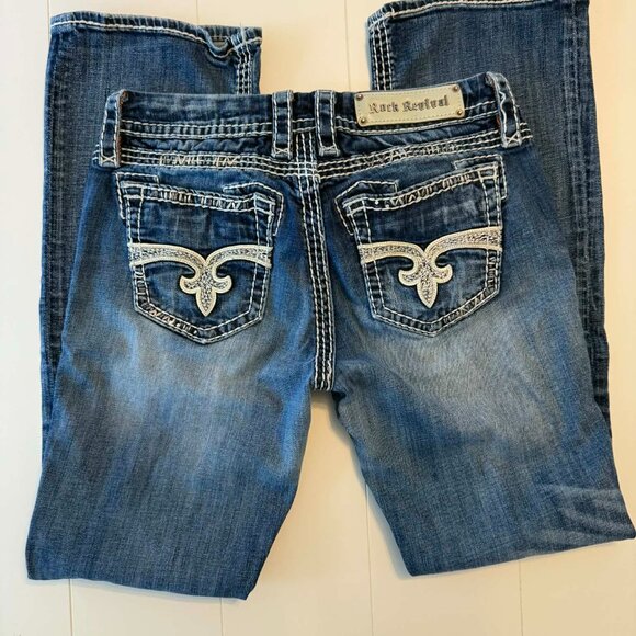 Rock Revival Ella Easy Boot Jeans | Size 28 | 29” Inseam | Heavy Stitch Bootcut - Picture 3 of 9